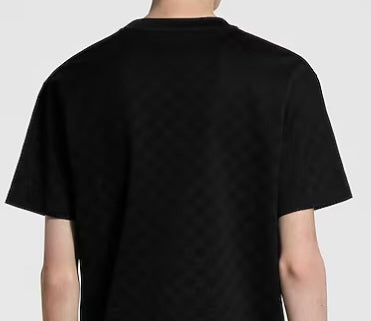 Louis Vuitton 1AGIKY,LV 1AGIKY,Louis Vuitton Damier signature T-shirt,LV Damier signature T-shirt,Louis Vuitton black t-shirt