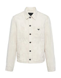 Prada GEB254SOOO14J2,Prada triangle logo jacket,Prada jacket white,Prada jacket men beige,Prada white jacket mens,Prada jacke