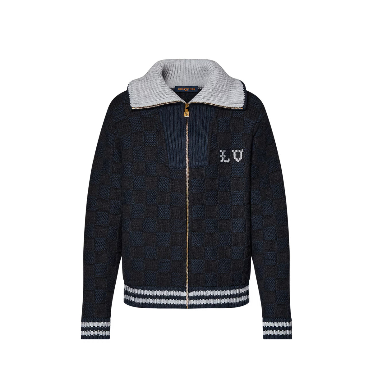 Winniemodo,Winniemodony,Louis Vuitton 1AJBVJ,LV 1AJBVJ,Louis Vuitton Damier knit blouson,LV Damier knit blouson,Louis Vuitton