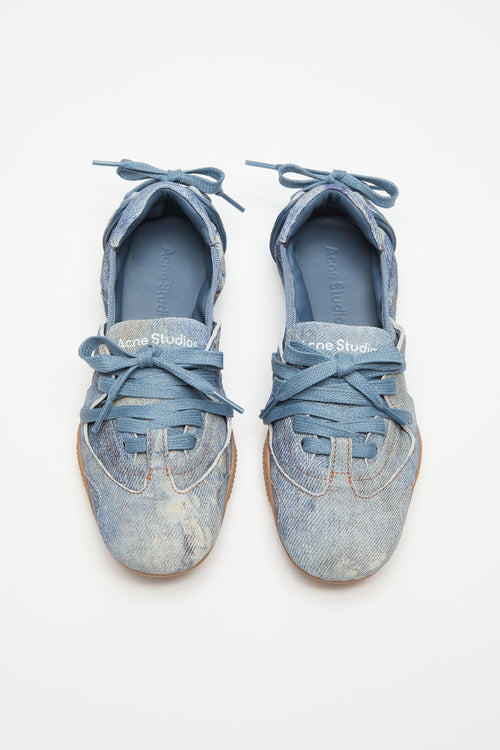 Winniemodo,Winniemodony,Acne Studios FN-WN-SHOE000941,Acne Studios lace leather sneaker,Acne Studios sneaker blue,Acne Studio