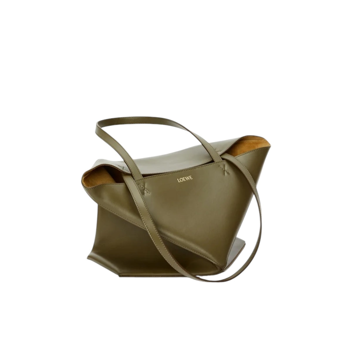 Loewe IDA657G50X01,Loewe Medium Puzzle Fold tote in shiny calfskin,Loewe puzzle fold tote bag,Loewe puzzle tote bag,Loewe gre