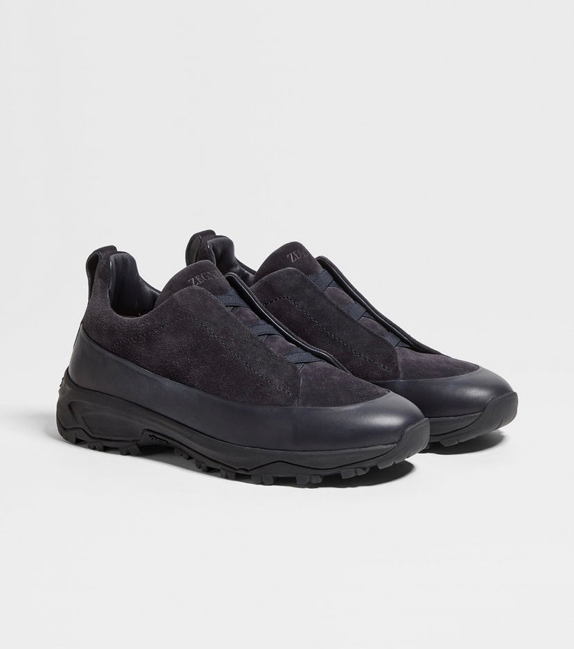Winniemodo,Winniemodony,Zegan S7008Z,Zegna triple stitch sneakers, Zegna triple stitch sneakers sale,Zegan sneaker suede navy