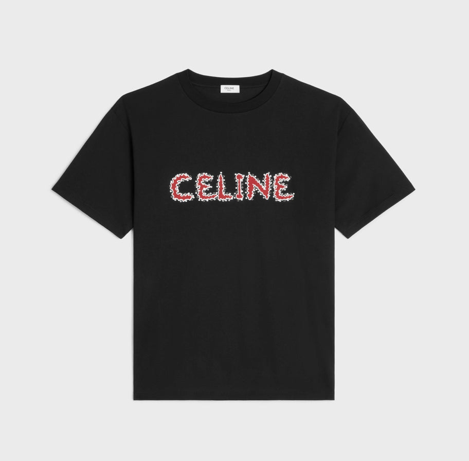 Celine rhinestones loose T-shirt in cotton jersey