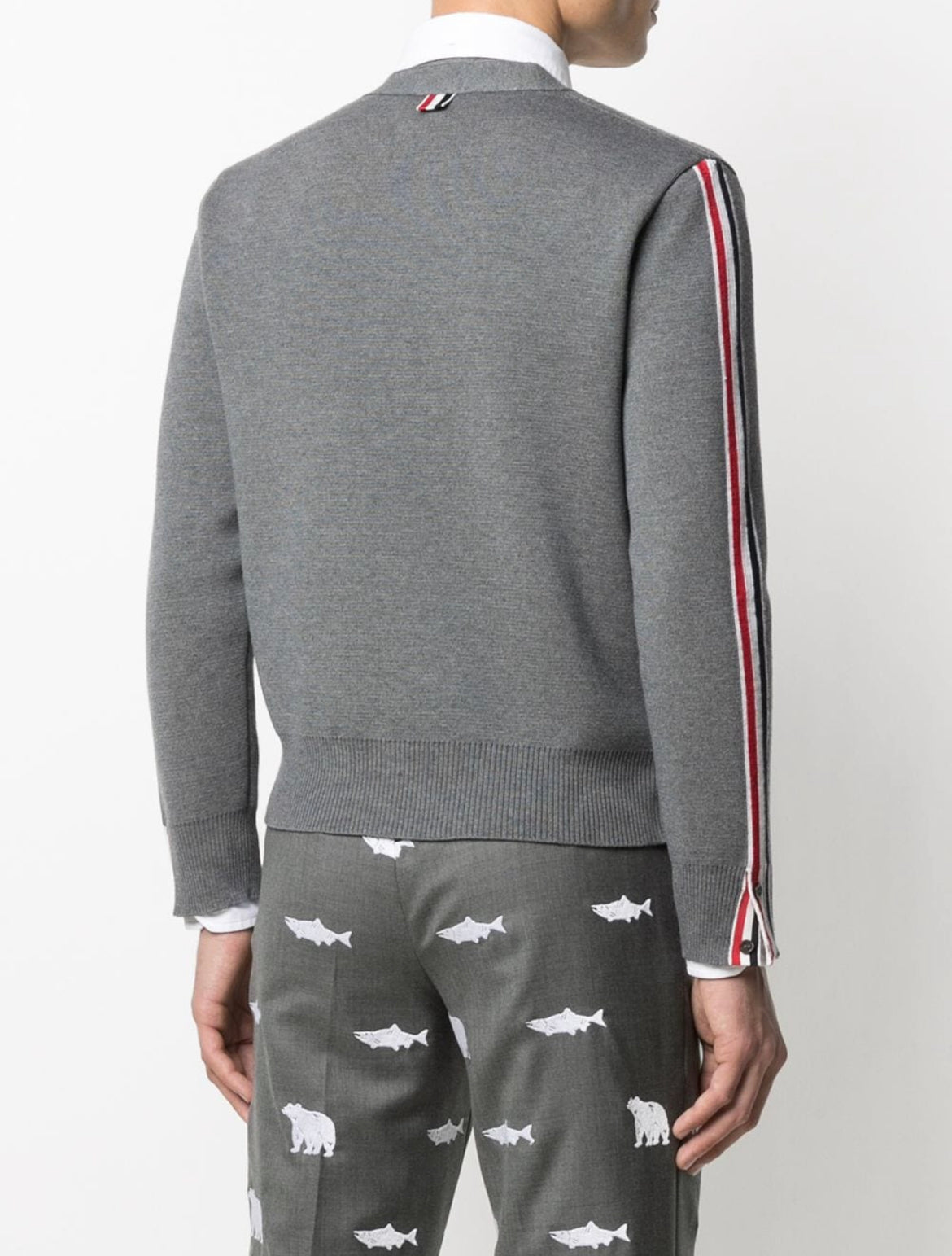 Thom Browne stripe-detailed wool cardigan
