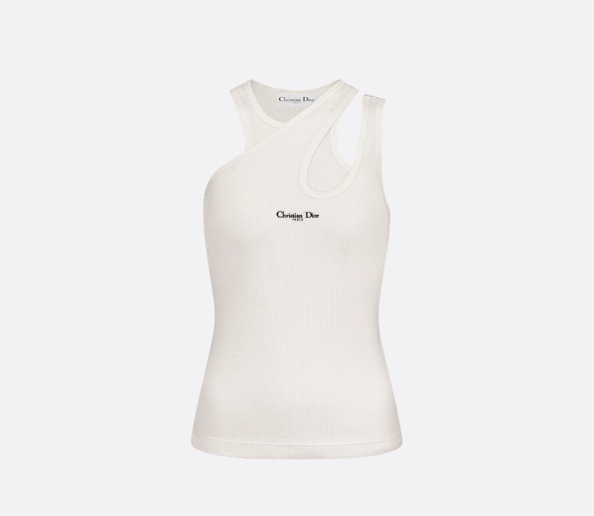 Dior 523T03A4086,Dior asymmetrical top,Dior asymmetrical vest,Dior asymmetrical vest white,Dior asymmetrical vest black,Dior