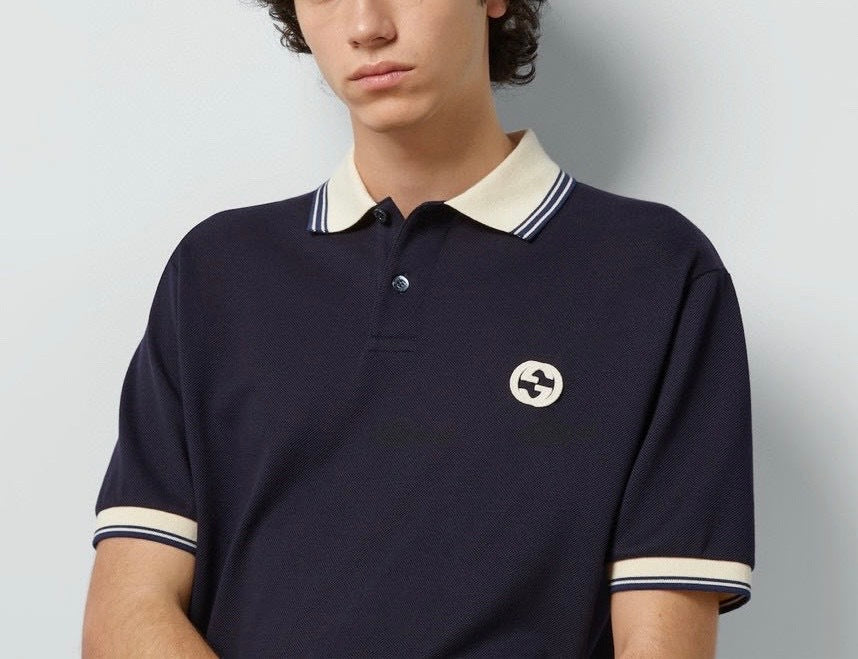 Gucci interlocking G cotton polo shirt,Gucci men's shirt,GUCCI 768641XJF47 ,Gucci outlet,GG,Gucci online shop,Gucci on sale,G