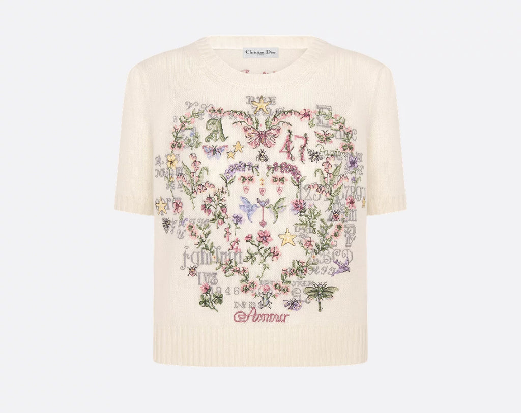 Dior shirt sleeved,Dior 514S07A0017C,Dior sweater white,Dior short sleeved sweater,Dior sweater on sale,Dior sweater outlet,D