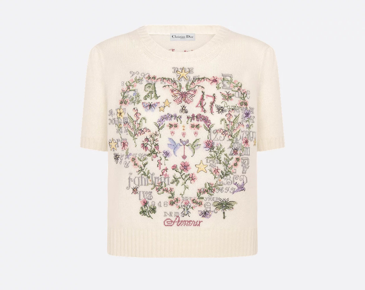 Dior shirt sleeved,Dior 514S07A0017C,Dior sweater white,Dior short sleeved sweater,Dior sweater on sale,Dior sweater outlet,D