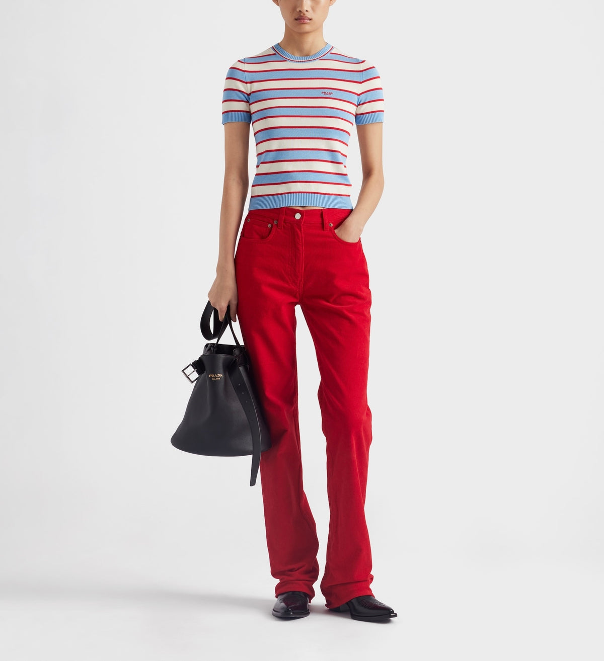 Prada P24S2H_17KK_F0A0E_S_OOO,Prada striped crewneck cotton sweater,Prada striped sweater,Prada striped blue sweater,Prada st