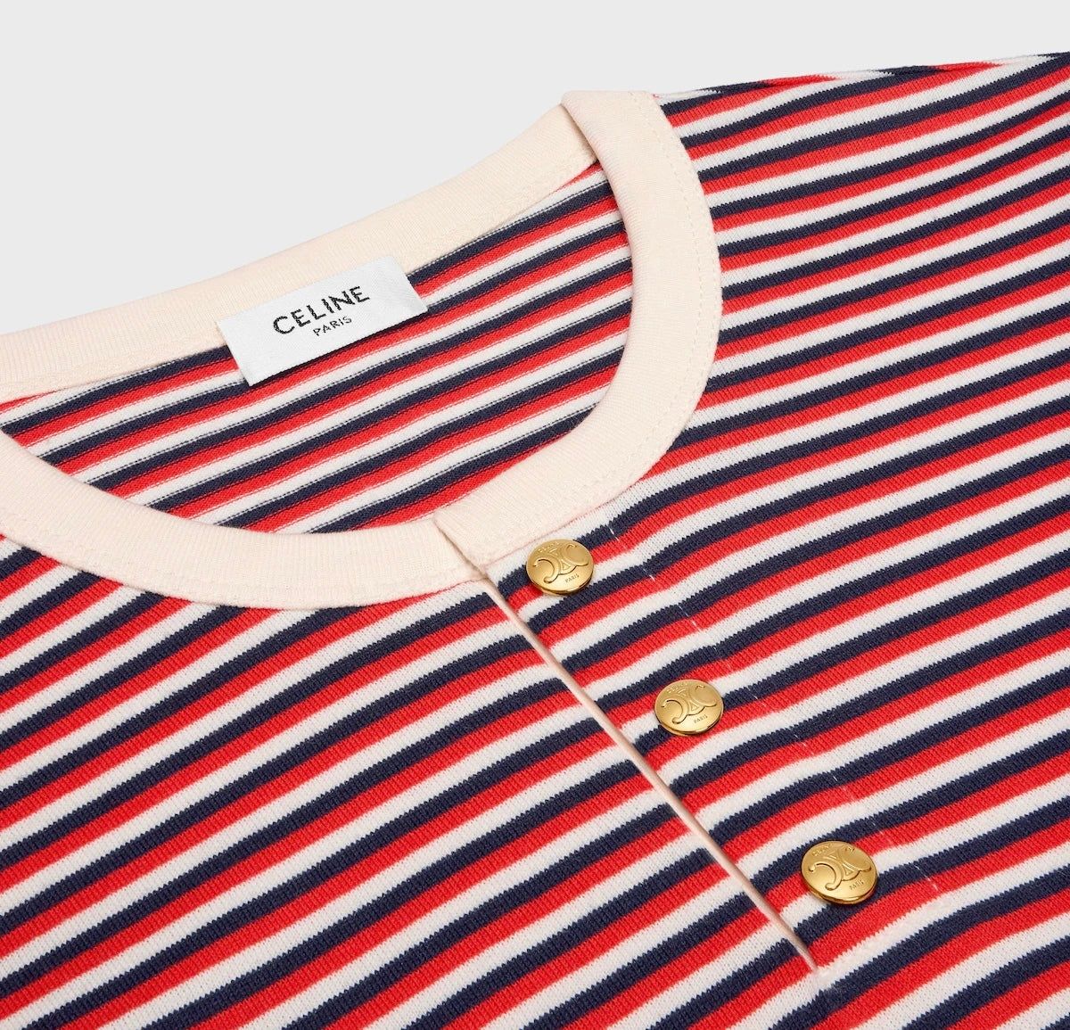 Celine RX0240M46,Celine Triomphe T-shirt in striped jersey,Celine Triomphe T-shirt,Celine striped T-shirt,Celine striped wome