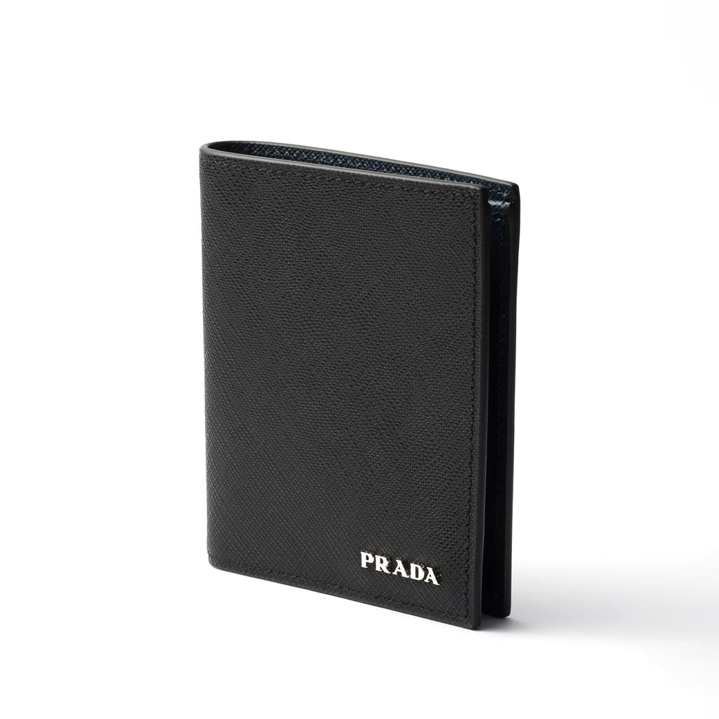Prada 2MO004,Prada Saffiano leather wallet,Prada Saffiano silver metal,Prada leather wallet,Prada mens wallet,Prada wallet on