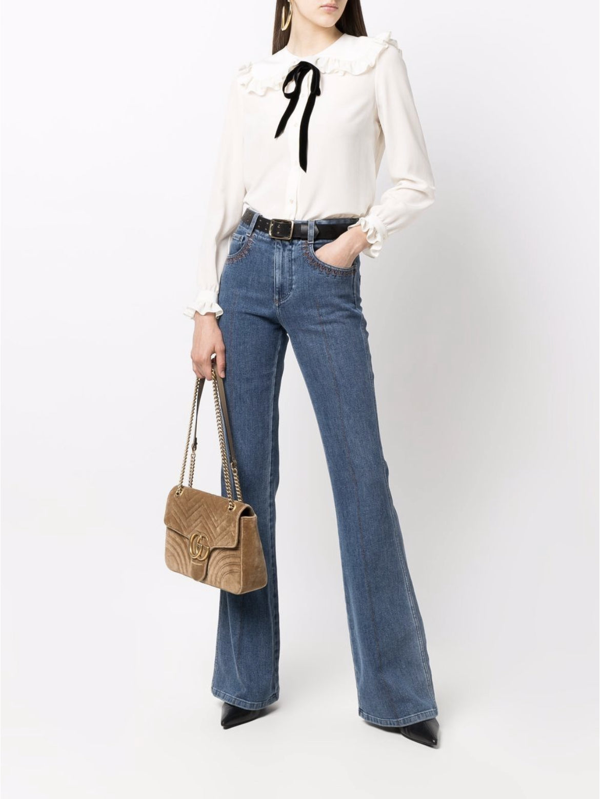 Saint Laurent Peter Pan collar silk blouse