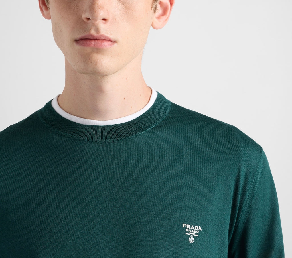Winniemodo,Winnie modo,Prada UMB264,Prada superfine wool crew neck sweater,Prada sweater,Prada sweater green,Prada sweater me