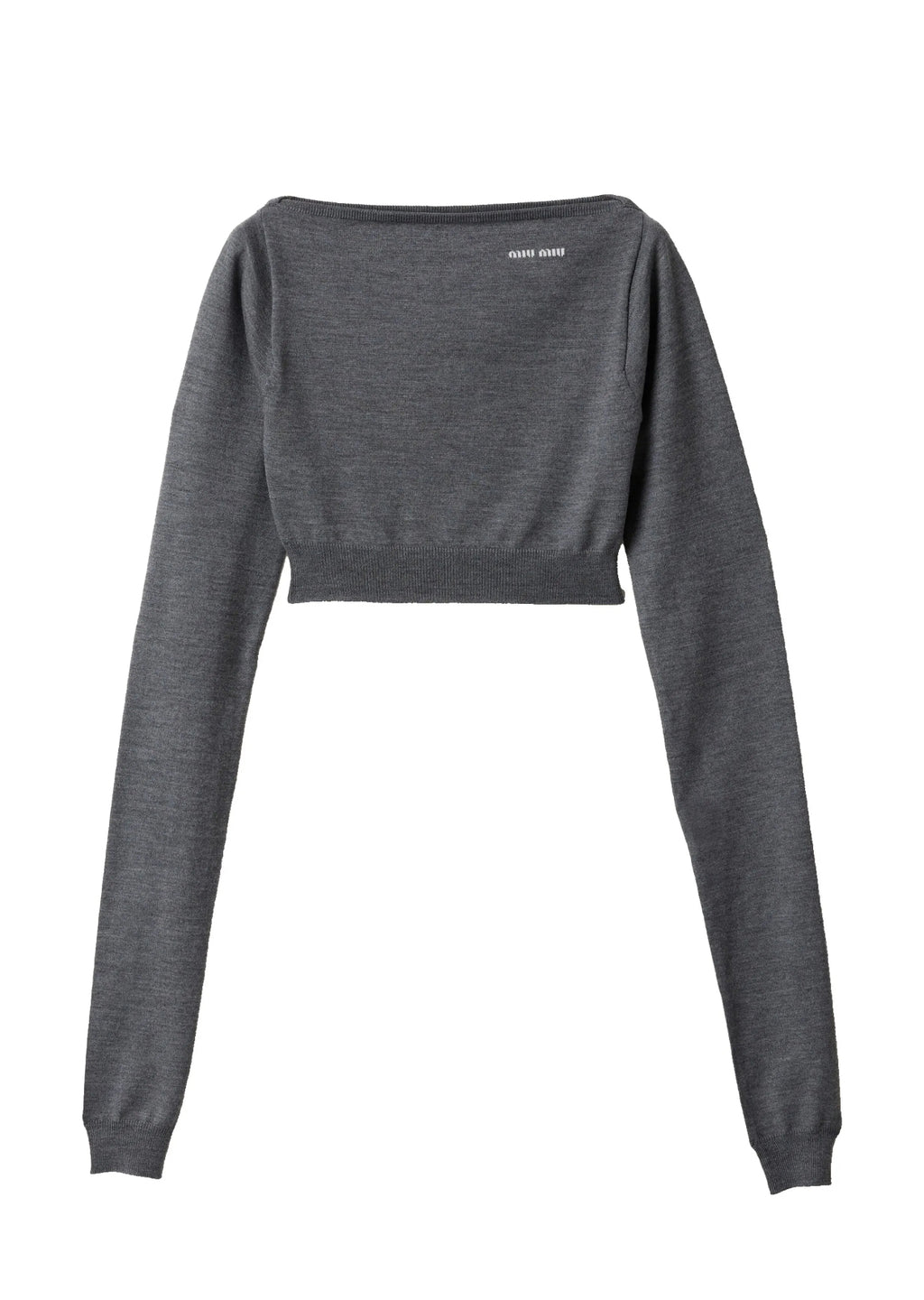 MIU MIU MMLB07SOOO16WS,Miu Miu boat neck top long sleeve,Miu Miu grey top,MIU MIU long sleeve top,MIU MIU top 2025,MIU MIU wo
