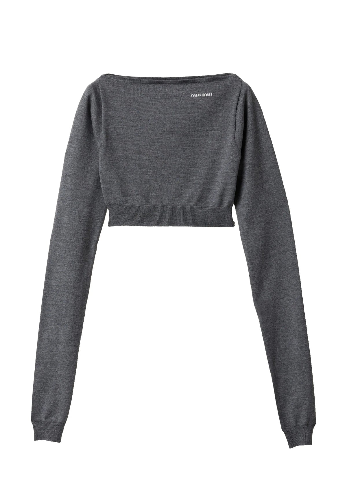 MIU MIU MMLB07SOOO16WS,Miu Miu boat neck top long sleeve,Miu Miu grey top,MIU MIU long sleeve top,MIU MIU top 2025,MIU MIU wo