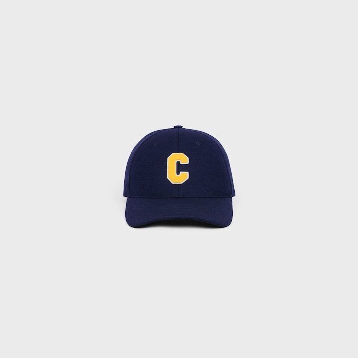 Winniemodo,Winnie modo,Celine initial baseball C in flannel cap,Celine initial baseball cap,Celine Initial C cap,Celine cap,C