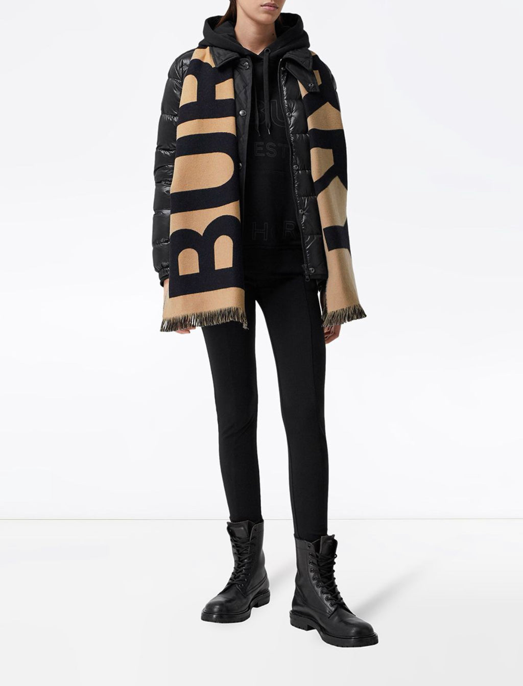 Burberry intarsia logo wool scarf