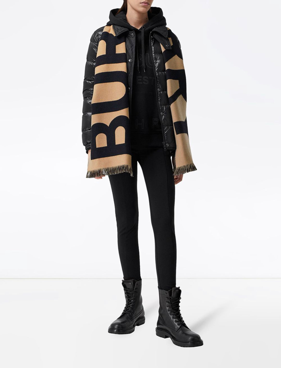 Burberry intarsia logo wool scarf
