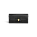 Celine 10E313DPV.38NO,Celine Large Wallet Triomphe In Shiny Calfskin,Celine Large Wallet Triomphe,Celine Large black Wallet T