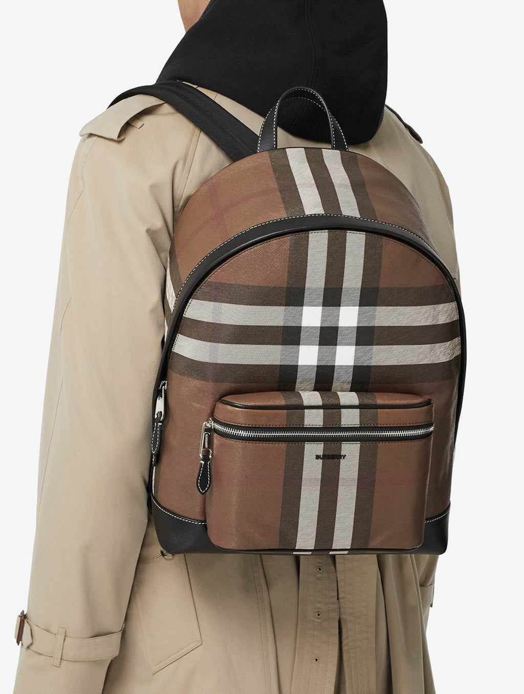 Burberry check pattern backpack
