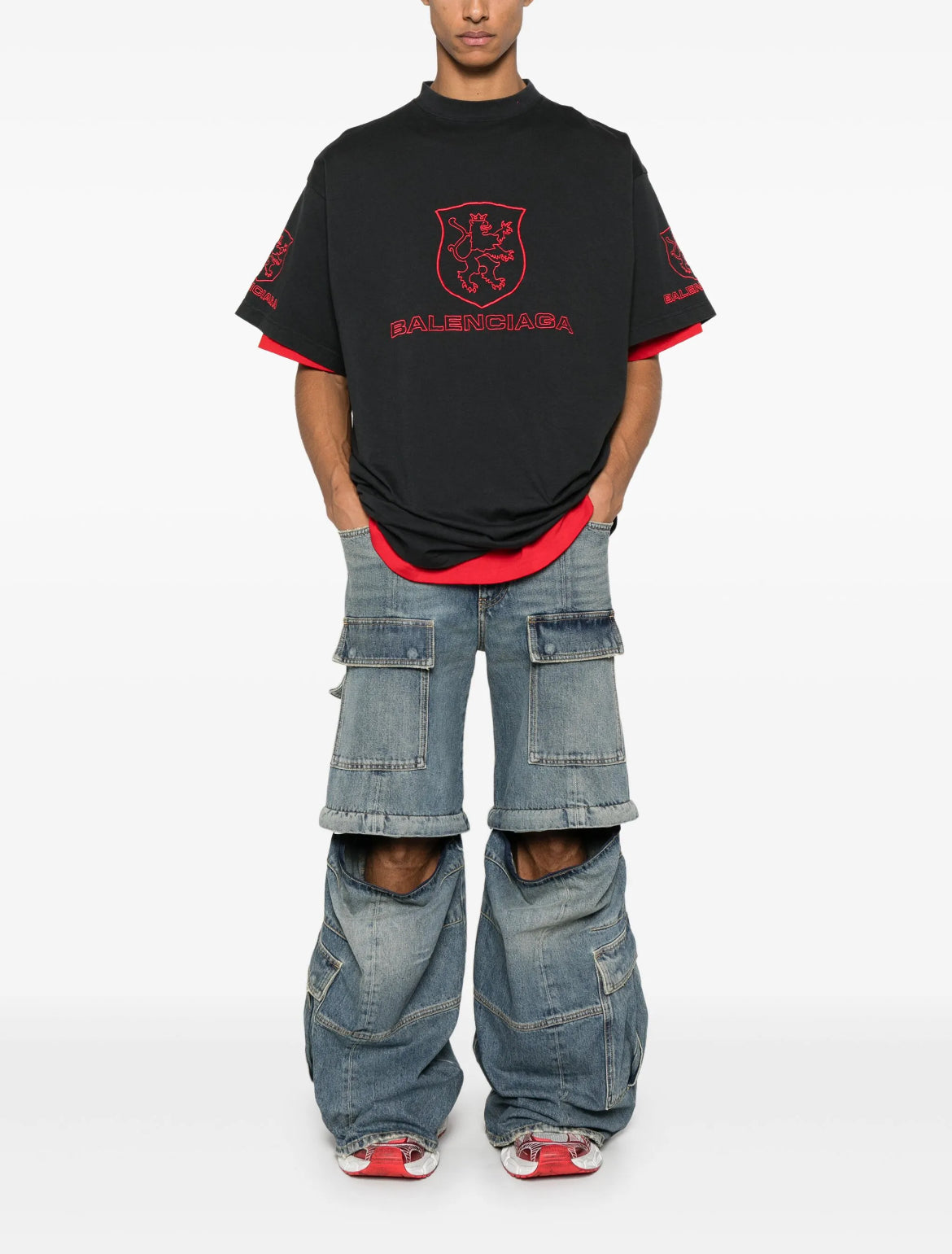 Balenciaga 787349TRVR9,Balenciaga lion t-shirt,Balenciaga t-shirt black,Balenciaga T-Shirt,Balenciaga Tee,Balenciaga T-Shirt