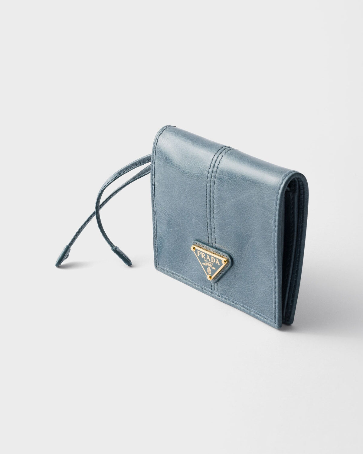 Prada 1MV204,Prada small leather wallet,Prada blue leather wallet,Prada small wallet womens,Prada wallet,Prada leather wallet