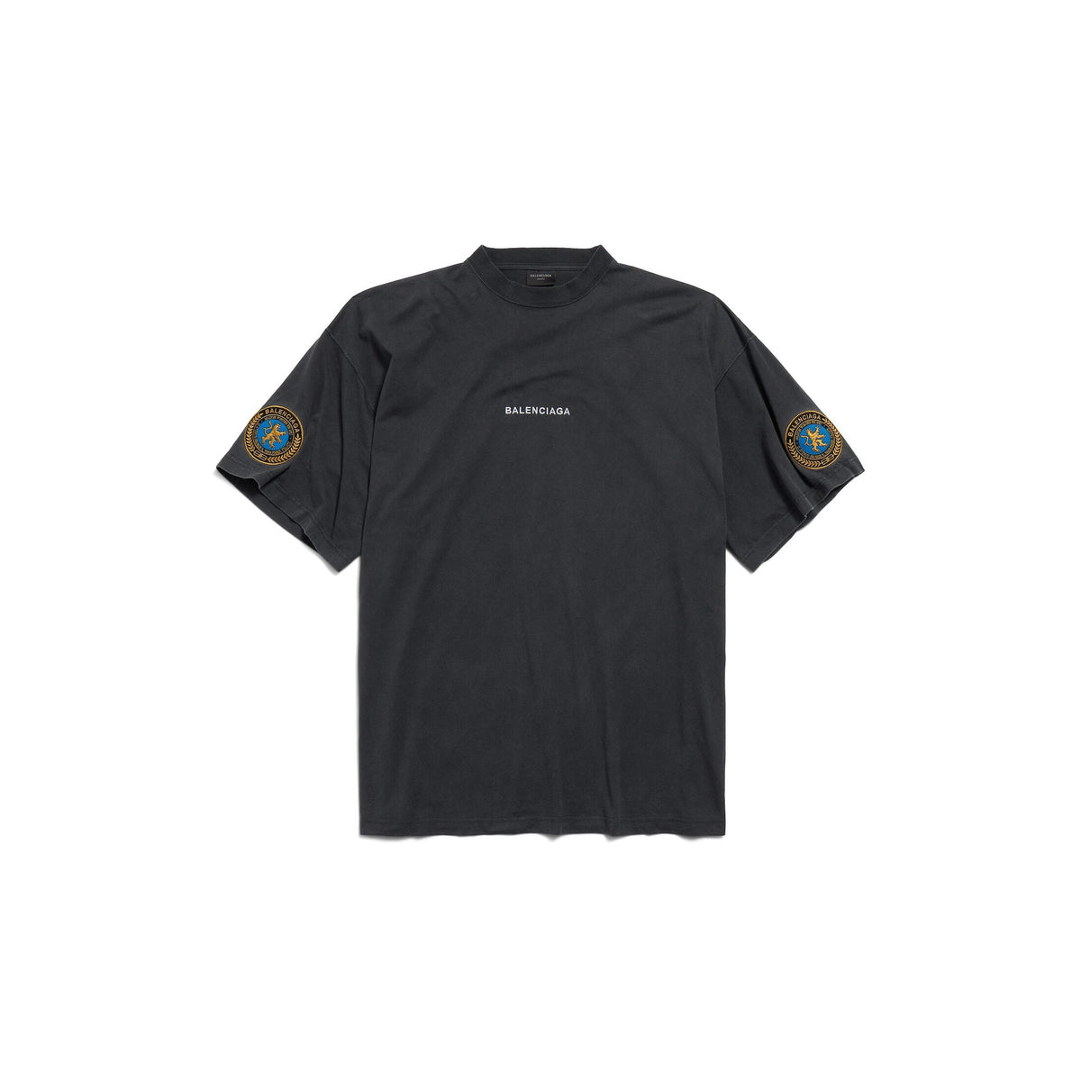 Balenciaga 831305TSVH4,Balenciaga uniform merch oversized T-shirt,Balenciaga black T-shirt,Balenciaga T-shirt sale,Balenciaga