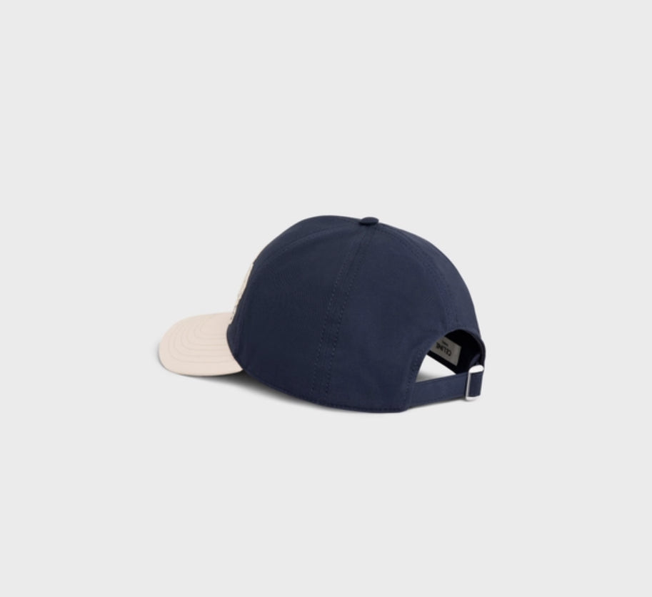 Celine college baseball cap in cotton,Celine 2AK04969P,Celine baseball cotton cap,Celine baseball cap navy,Celine baseball ca