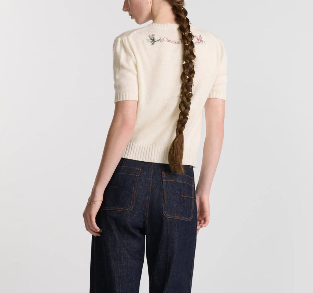 Dior shirt sleeved,Dior 514S07A0017C,Dior sweater white,Dior short sleeved sweater,Dior sweater on sale,Dior sweater outlet,D