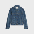 Celine trucker jacket in dark union wash denim,Celine on sale,Celine online shop,Celine outlet,Celine 2Q768365M.07DU,celine w