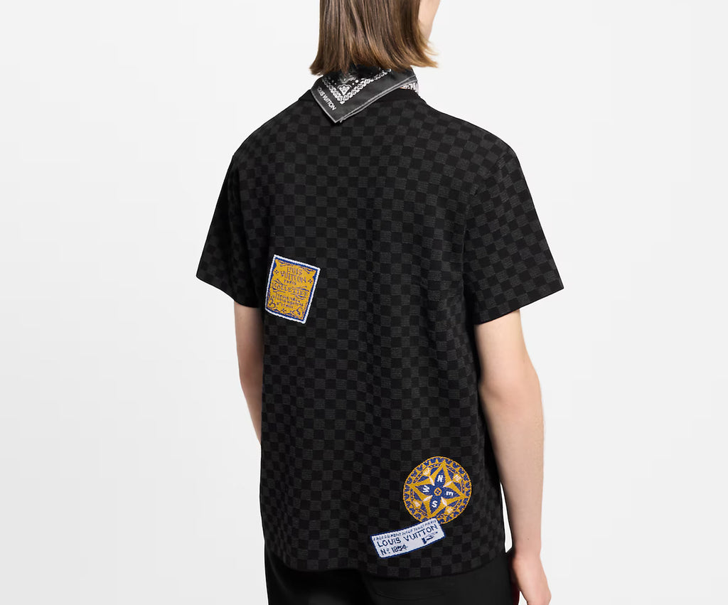 Louis Vuitton 1AHVMP,LV 1AHVMP,Louis Vuitton Damier short sleeved signature crewneck,LV Damier t-shirt,LV Damier tee,Louis Vu