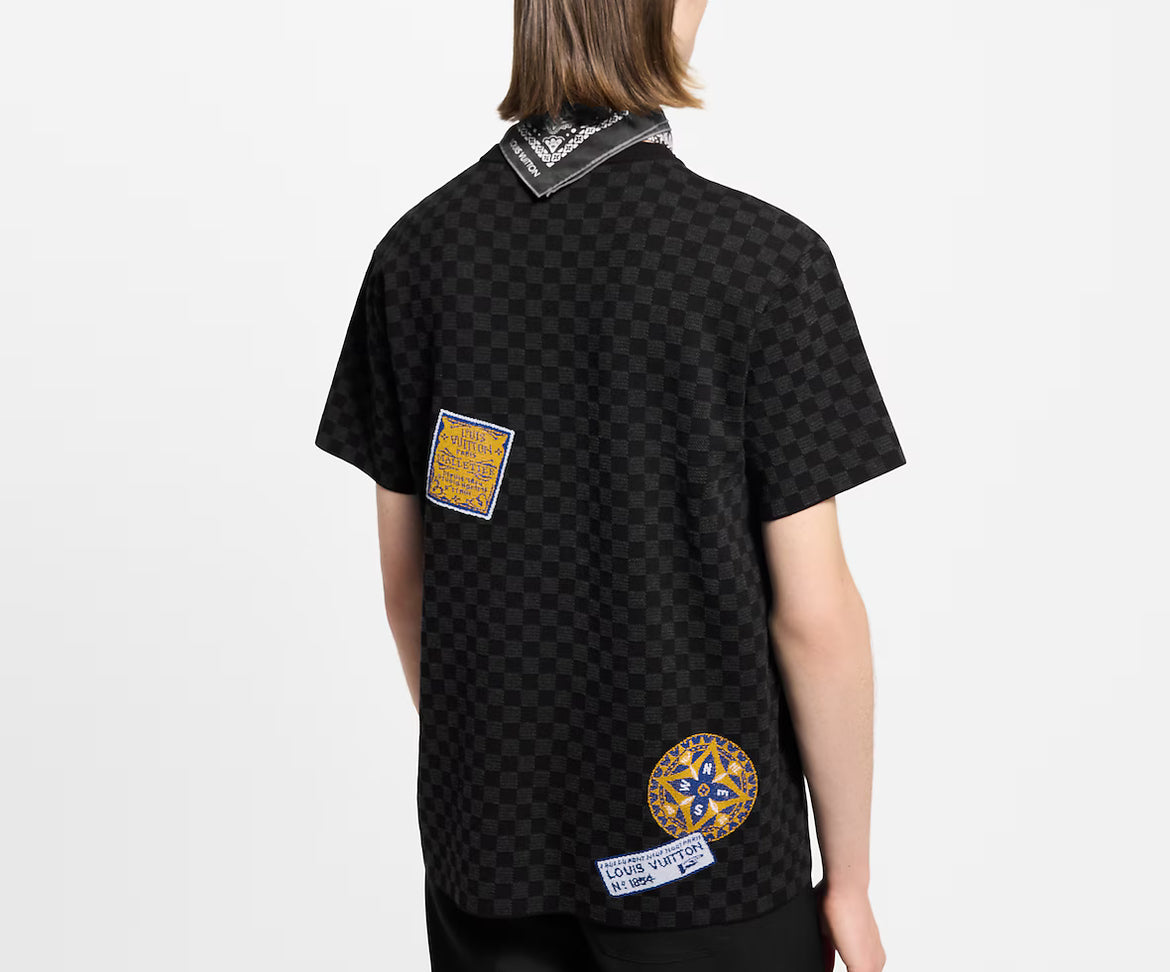Louis Vuitton 1AHVMP,LV 1AHVMP,Louis Vuitton Damier short sleeved signature crewneck,LV Damier t-shirt,LV Damier tee,Louis Vu