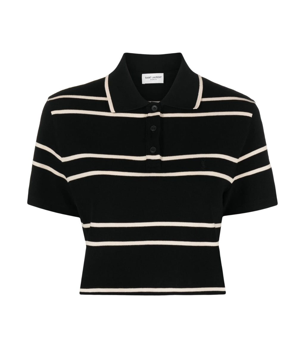 Saint Laurent 743666Y37IS,YSL 743666Y37IS,Saint Laurent stripes polo shirt,Saint Laurent striped womens polo shirt,YSL womens