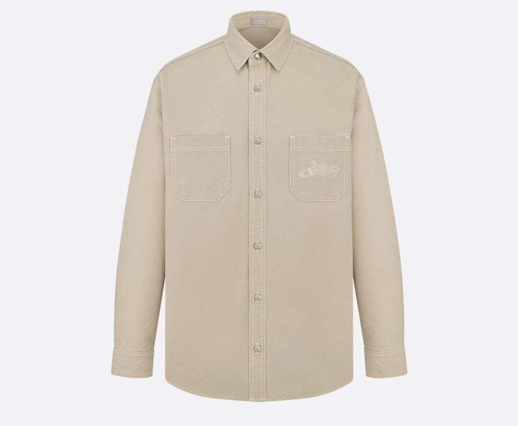 Dior 513D587A3003,Dior and Lewis Hamilton cotton shirt,Dior x Lewis Hamilton beige shirt,Dior X Lewis Hamilton shirt,Dior shi