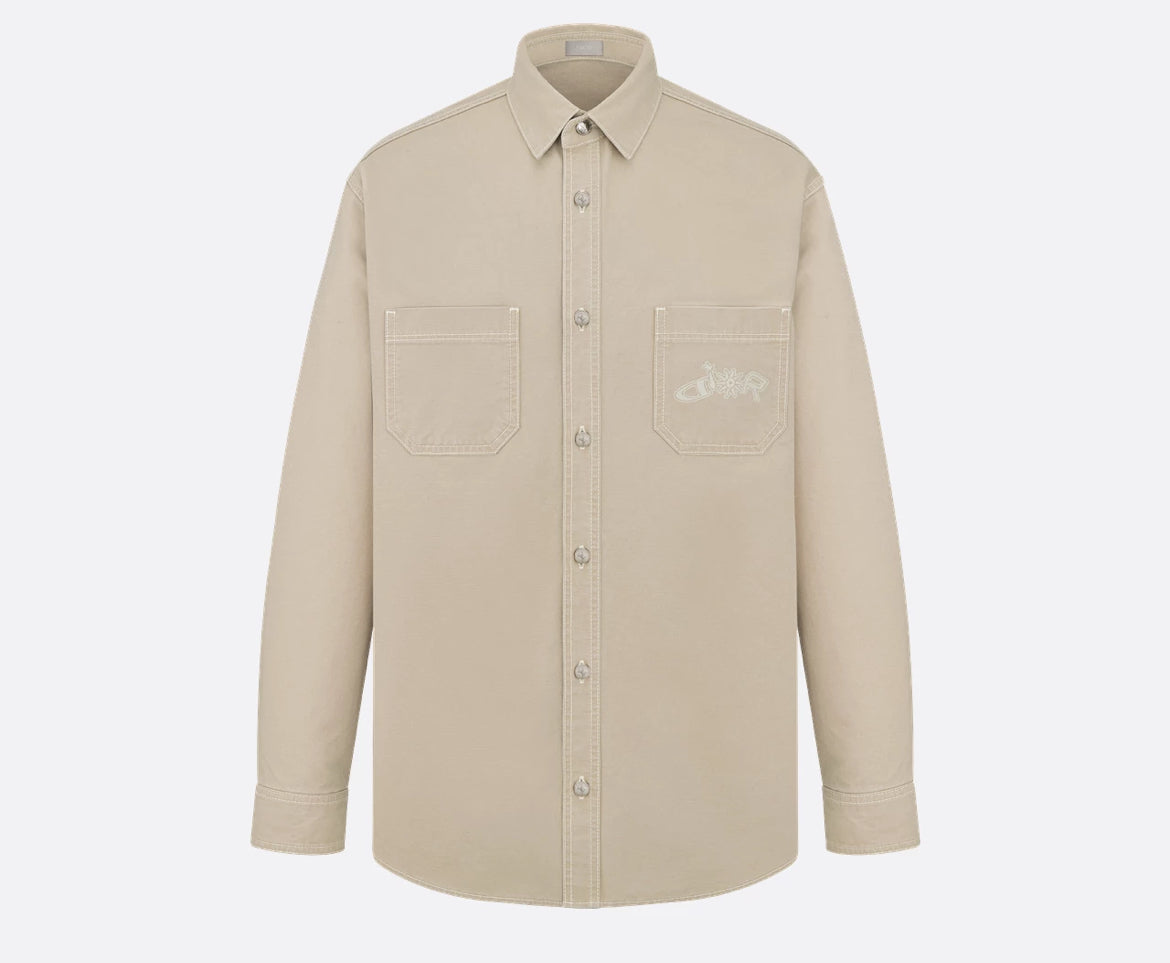 Dior 513D587A3003,Dior and Lewis Hamilton cotton shirt,Dior x Lewis Hamilton beige shirt,Dior X Lewis Hamilton shirt,Dior shi
