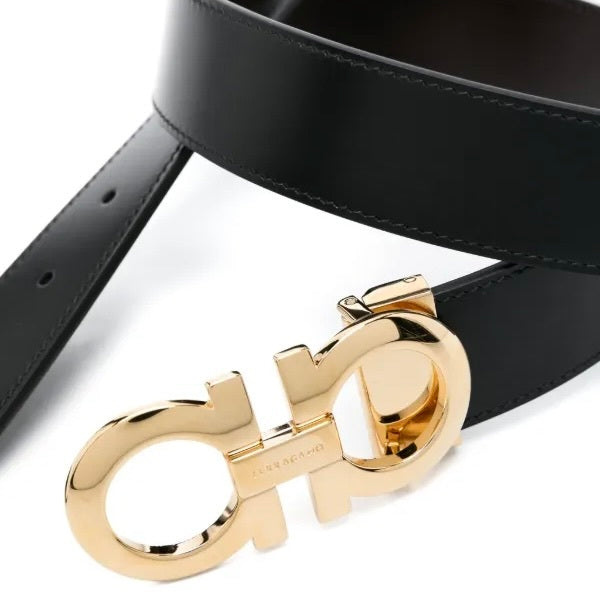 Ferragamo Gancini reversible belt, Ferragamo reversible belt, Ferragamo mens belt, Ferragamo black belt, Ferragamo mens belt