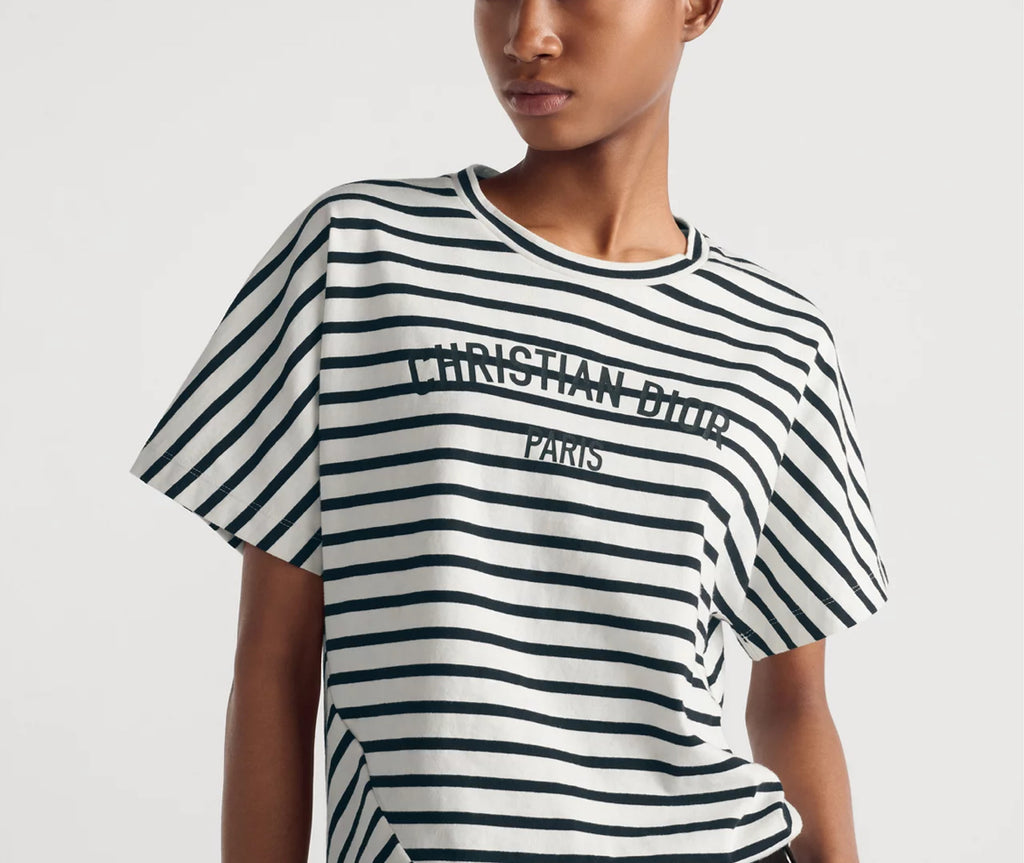 Dior 543T15A4235,Dior D-stripes cotton T-shirt,Dior D-stripes T-shirt,Dior striped t-shirt,Dior striped tee,Dior tee womens,D