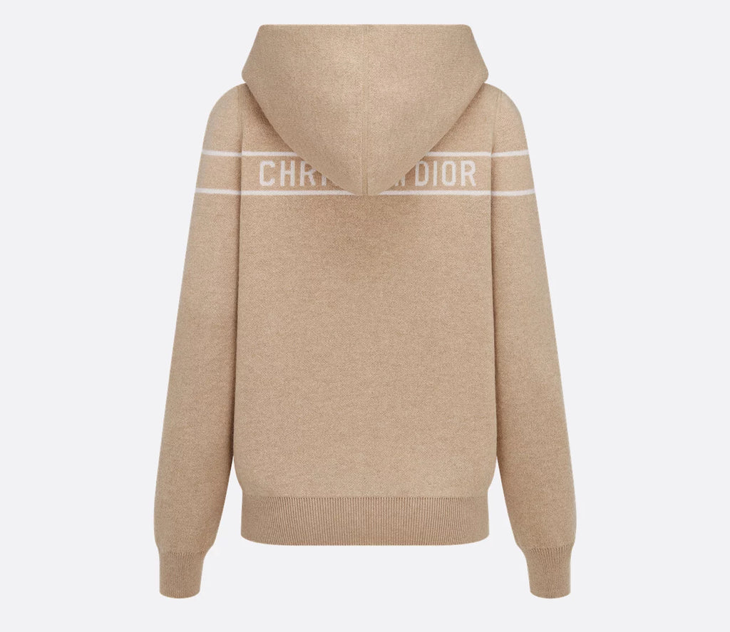 Dior 054G12AM055,Dior reversible zipped cardigan,Dior reversible cardigan,Dior reversible beige cardigan,Dior beige cardigan,