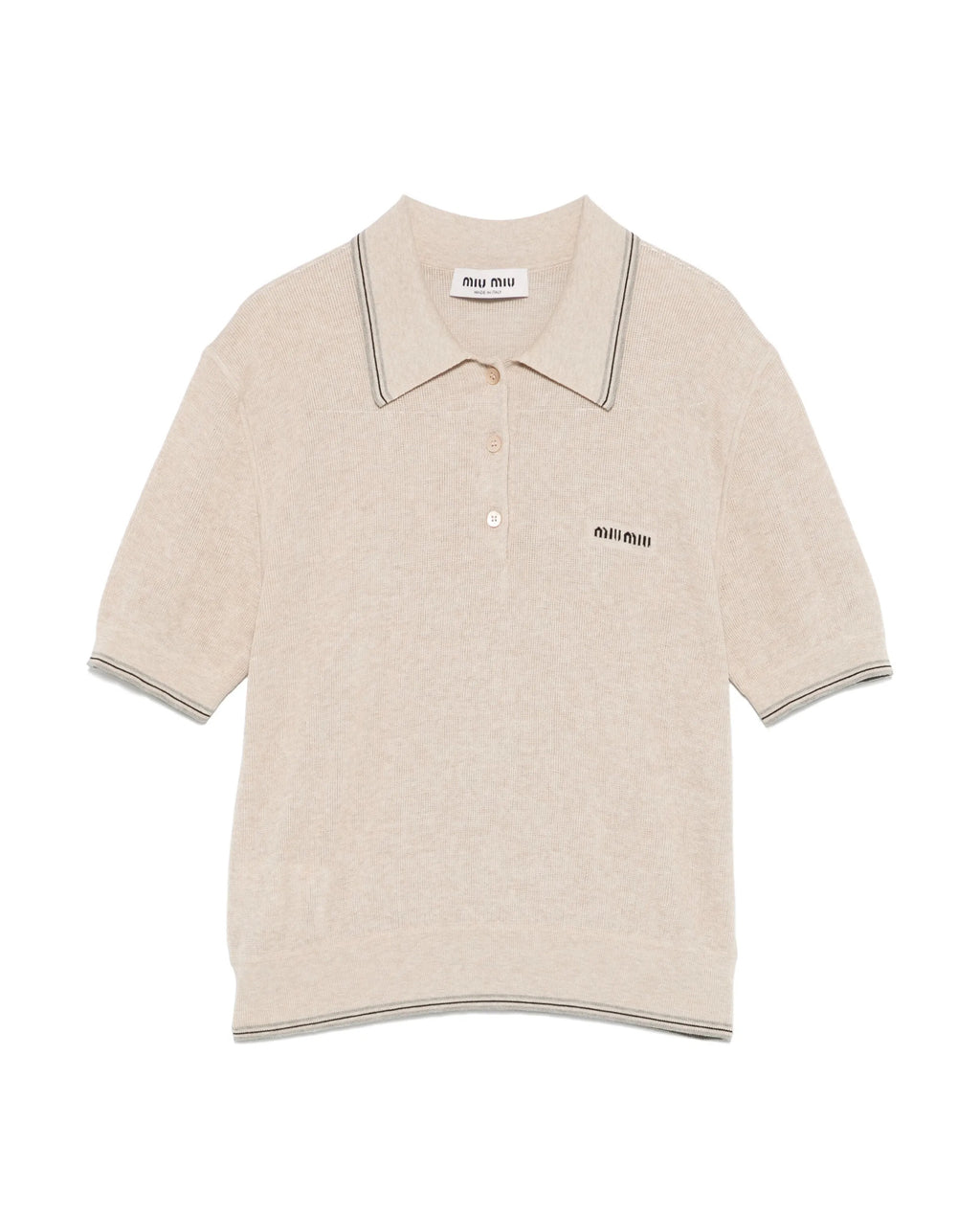 MIU MIU MML95616OPSOOO,Miu Miu polo top,Miu Miu knitted polo shirt,Miu Miu womens polo top,Miu Miu womens polo shirt,Miu Miu