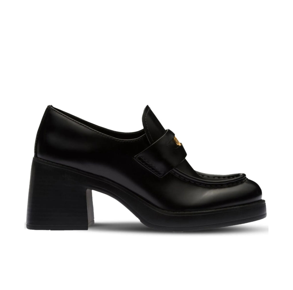 MIU MIU 5D820DB4LF0002,Winniemodo,Winnie modo,Miu Miu leather penny loafers,Miu Miu loafers chunky heels,Miu Miu loafers blac