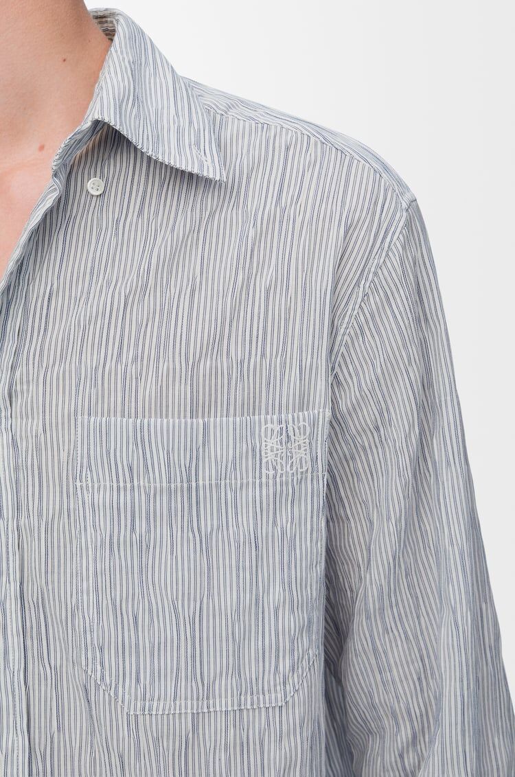 Loewe H616Y05X69,Loewe shirt in cotton blend,Loewe shirt mens,Loewe blue mens shirt,Loewe shirt on sale,Loewe men shirt 2025,