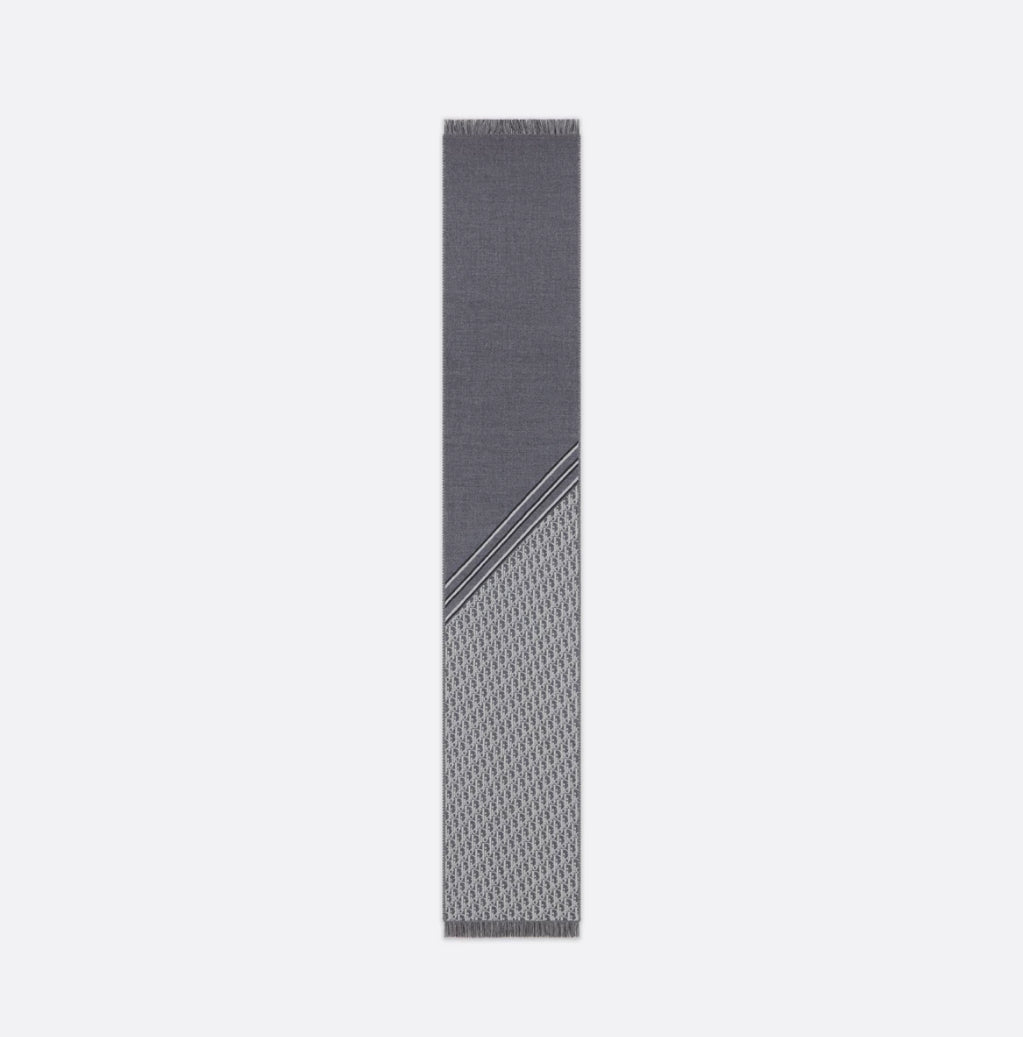 Dior 18E0005A0479,Dior scarf,Dior scarf authenticity,Dior scarf on sale,Dior scarf outlet,Dior wool scarf,Dior scarf gray,Dio