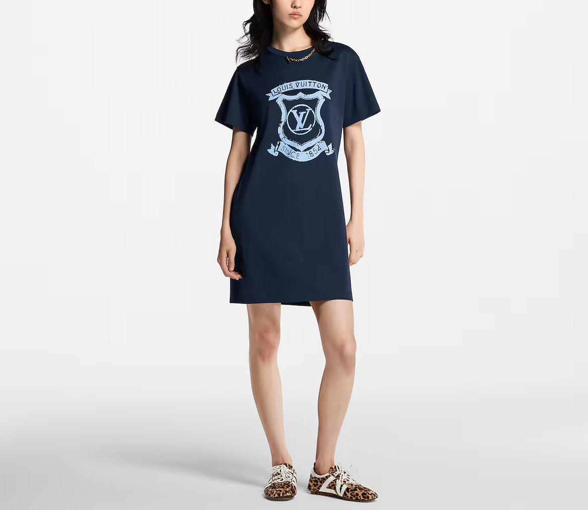 Louis Vuitton 1AI393,LV 1AI393,Louis Vuitton crest T-shirt dress,LV crest T-shirt dress,Louis Vuitton navy dress,LV navy dres