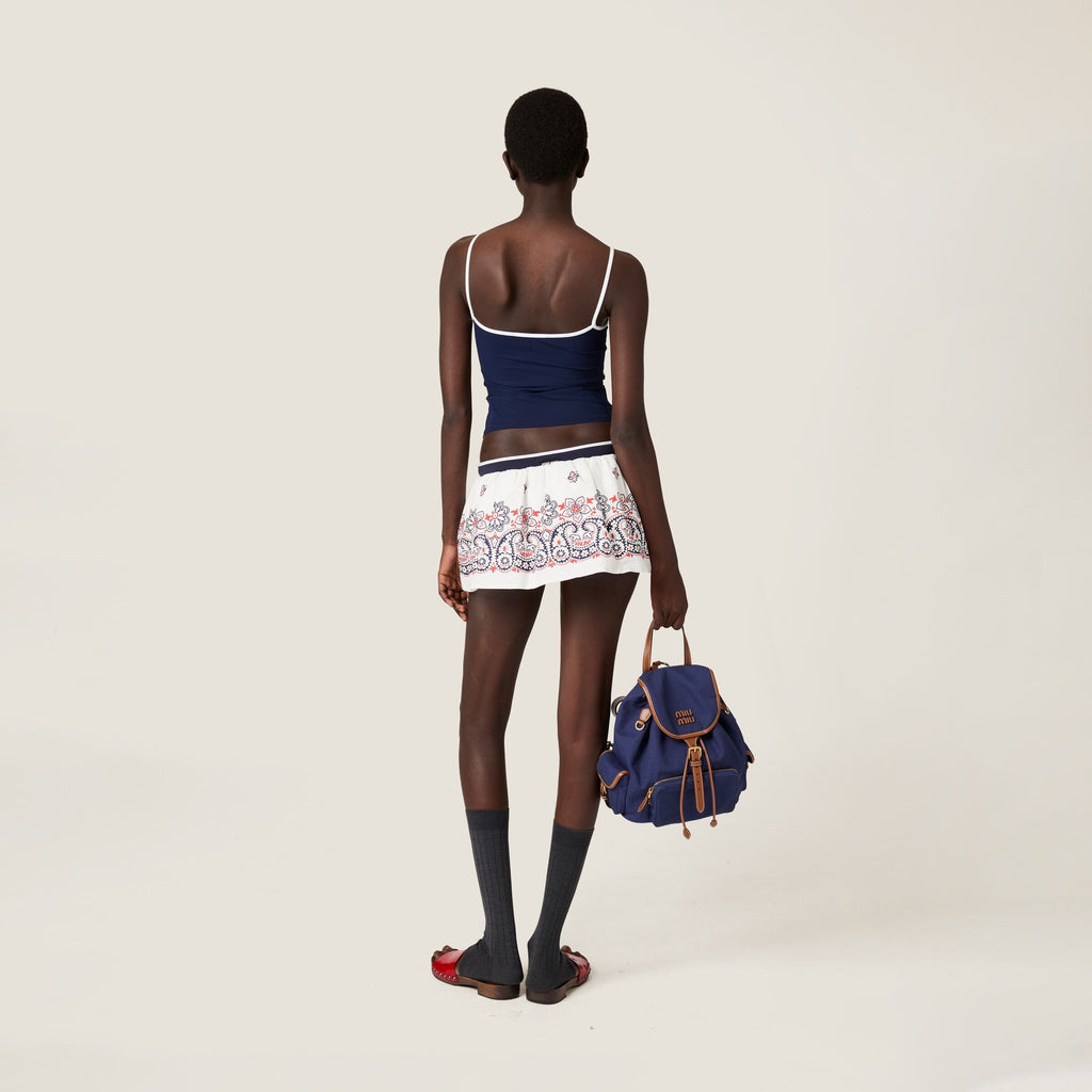 MIU MIU MT2123_122R_F022X_S_OOO,Miu Miu stretch jersey top,MIU MIU blue vest,MIU MIU blue vest,MIU MIU jersey vest,MIU MIU ve