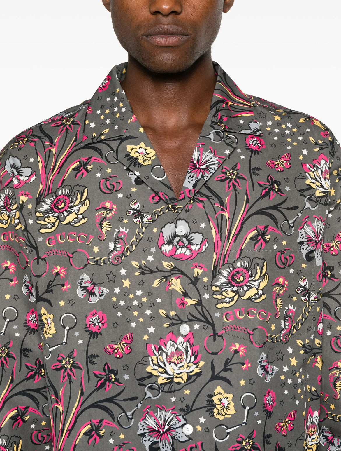 Gucci 795200 ZAQ82,Gucci floral print shirt,Gucci floral shirt,Gucci floral oversized shirt,Gucci floral shirt on sale,Gucci