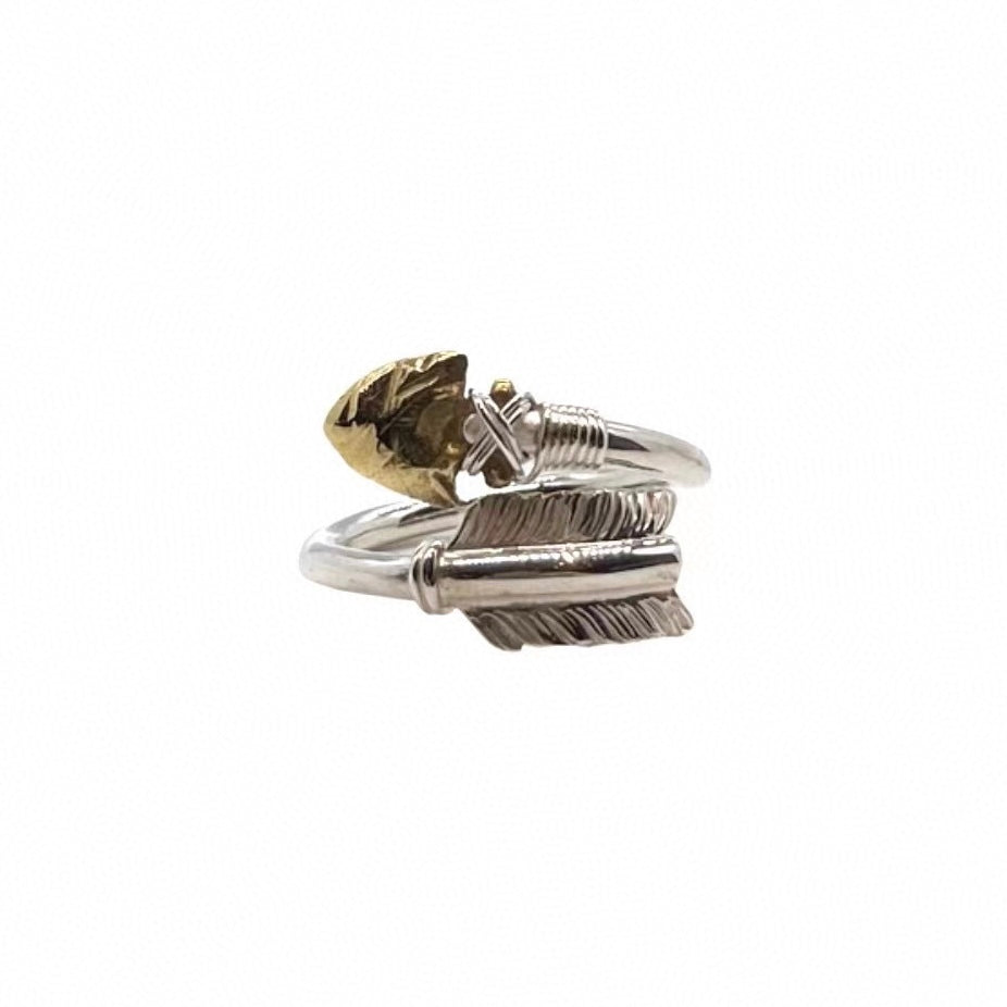 Goro’s Gold Head Feather Bow and Arrow Ring