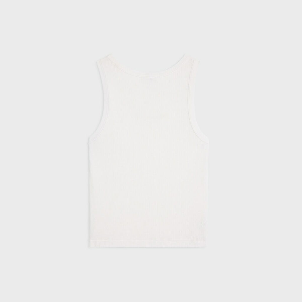 Celine 2X45N019.01OW,Celine triomphe top,Celine triomphe vest,Celine triomphe white vest,Celine white vest,Celine white top,C