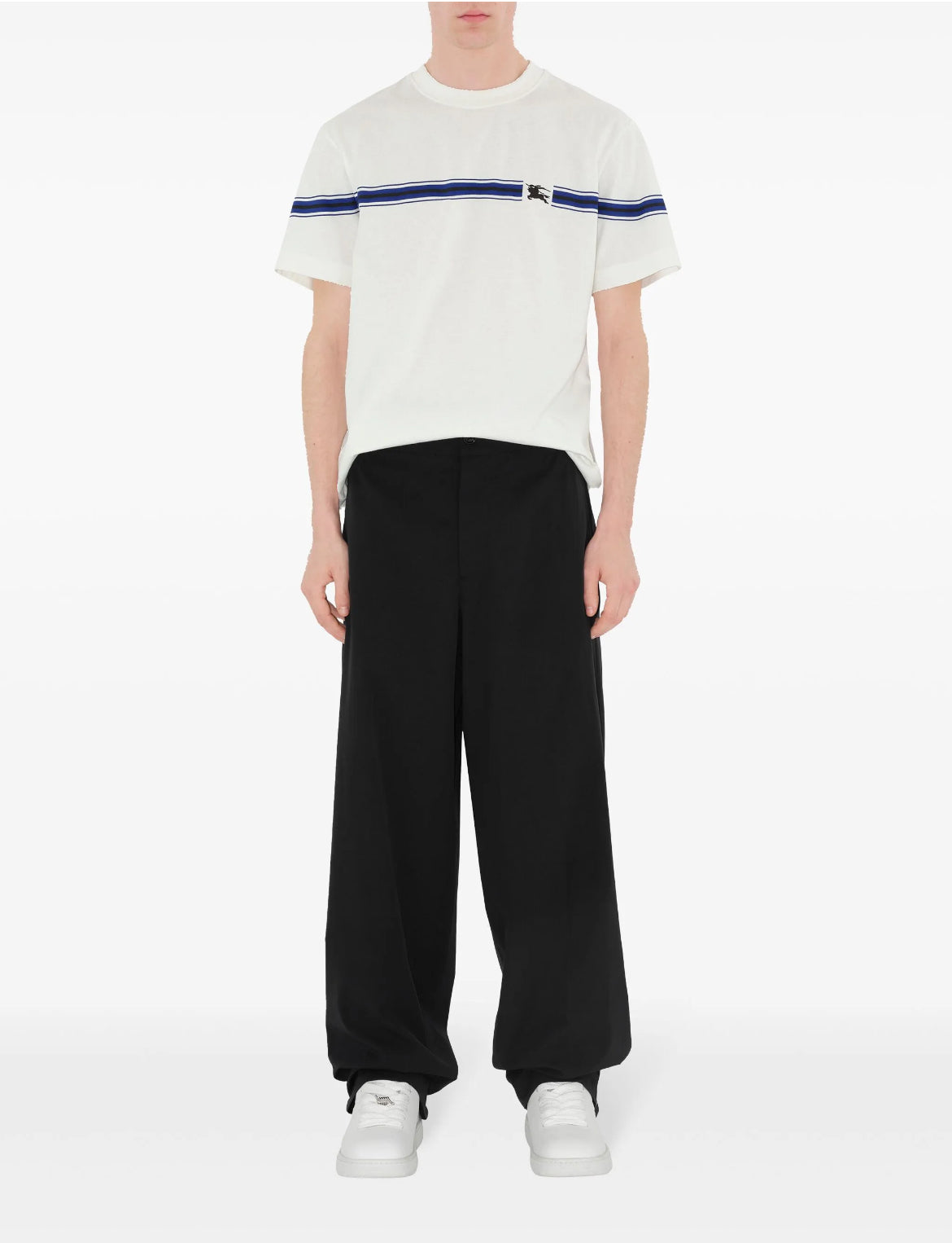 Burberry 8090436,Burberry 8104889,Burberry striped  T-shirt,Burberry T-shirt with logo Burberry,Burberry white t-shirt logo,B