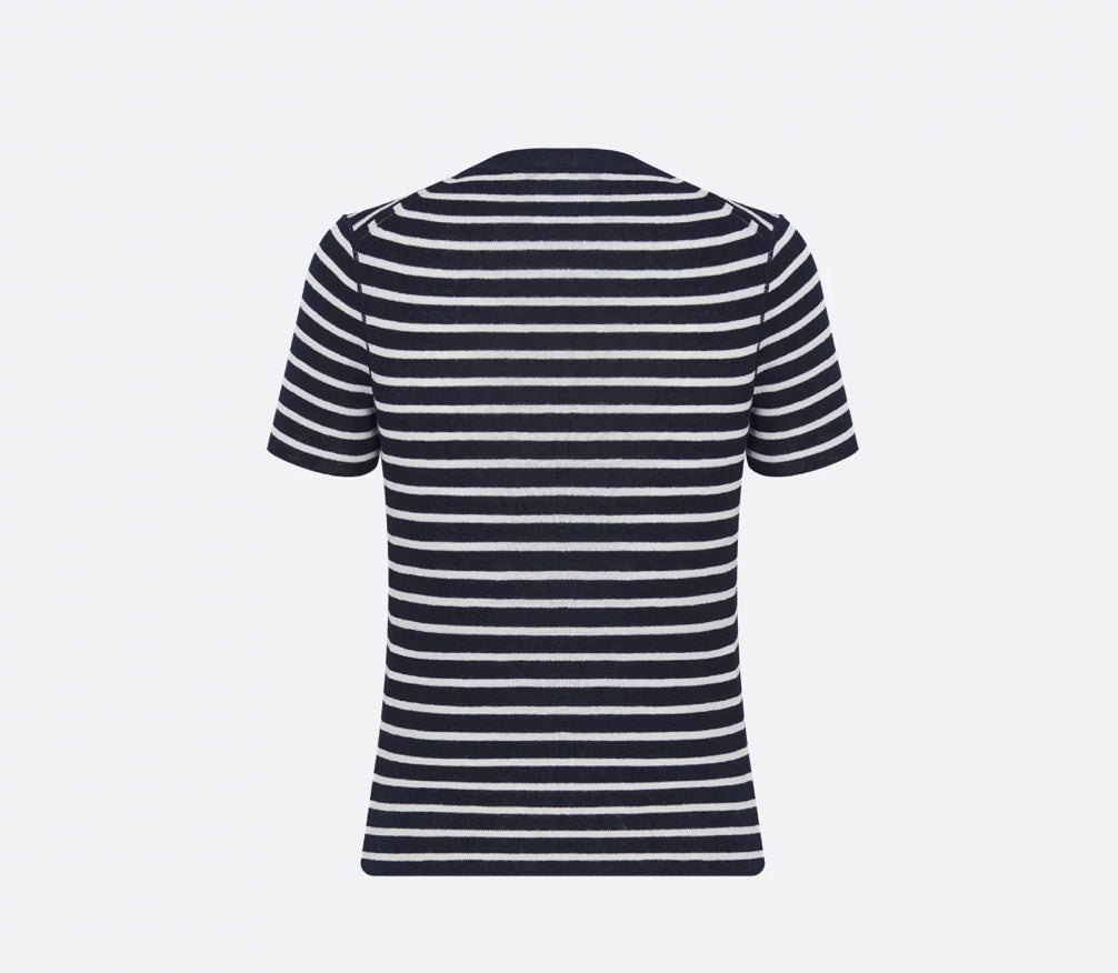 Dior 514S71A7008,Dior marine short sleeved top,Dior short sleeved top,Dior striped short sleeved top,Dior short sleeved top o