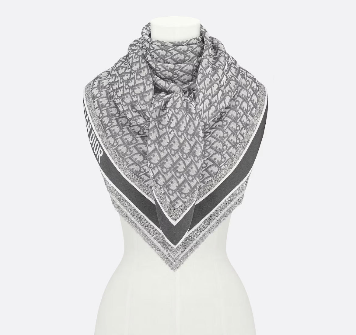 Dior oblique scarf,Dior grey monogram scarf,Dior mens shawl,DIOR men's scarf ,Dior 14DOB140I142,Dior grey scarf,dior scarf on
